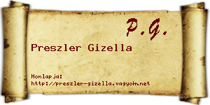 Preszler Gizella névjegykártya